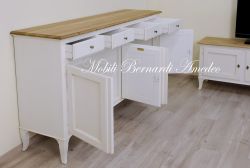 CR81 LR Credenza Legno Massello Bianco Top Rovere 04